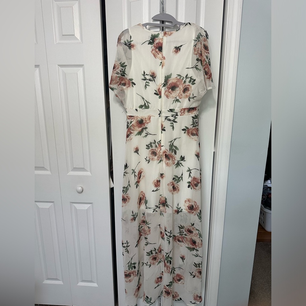 Ruffle Sleeve High Low Maxi Dress